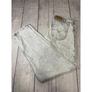 Vintage Levis Jeans 575 Acid Wash 38x32 Orange Repair